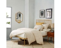 Kovová jednolôžková posteľ s roštom Zahara 90x200 cm - zlatá
