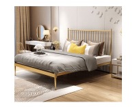 Kovová jednolôžková posteľ s roštom Zahara 90x200 cm - zlatá