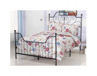 Kovová manželská posteľ s roštom Rajana 160x200 cm - čierna