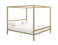 Kovová manželská posteľ s roštom Takara 160x200 cm - zlatá