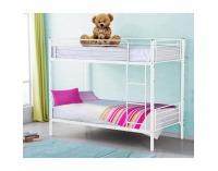 Kovová poschodová posteľ s roštom Jamila 90x200 cm - biela