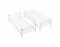 Kovová poschodová posteľ s roštom Jamila 90x200 cm - biela