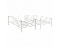 Kovová poschodová posteľ s roštom Jamila 90x200 cm - biela