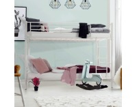 Kovová poschodová posteľ s roštom Jamila 90x200 cm - biela