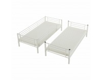 Kovová poschodová posteľ s roštom Jamila 90x200 cm - biela