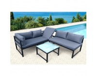 Kovový záhradný nábytok Fidan - sivá / čierna