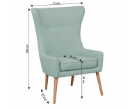 Kreslo (ušiak) Fador - mentolová / buk