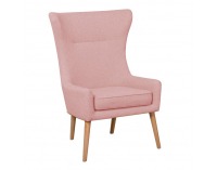 Kreslo (ušiak) Fador - ružová / buk