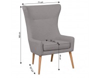 Kreslo (ušiak) Fador - sivohnedá (taupe) / buk