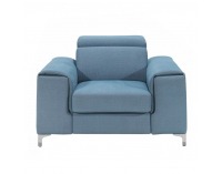 Kreslo Gevona - mentolová (Power 21) / krémové šitie / chróm