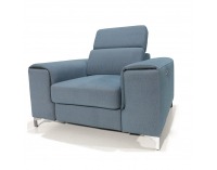 Kreslo Gevona - mentolová (Power 21) / krémové šitie / chróm