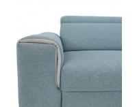 Kreslo Gevona - mentolová (Power 21) / krémové šitie / chróm