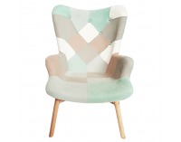 Kreslo Kaprun - mentolová / hnedá