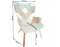 Kreslo Kaprun - mentolová / hnedá