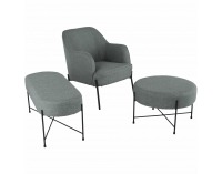 Kreslo Matir - sivá / čierna