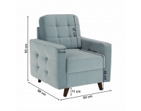 Kreslo Medlin - mentolová / orech