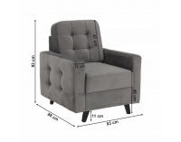 Kreslo Medlin - sivá / wenge