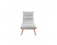 Kreslo s podnožkou Banks - krémová / buk