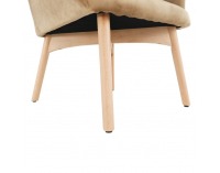 Kreslo s taburetkou Lager New - béžová / buk