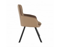 Kreslo Tasman - hnedá / svetlohnedá / čierna