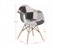 Kreslo Kubis - vzor patchwork / buk