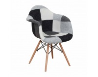 Kreslo Kubis - vzor patchwork / buk