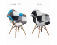 Kreslo Kubis Typ 2 - vzor patchwork / buk