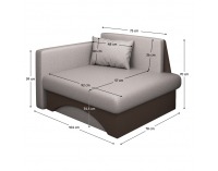 Rozkladacie kreslo s úložným priestorom Kuboš New L- béžovosivá (taupe) / hnedá