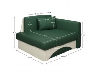 Rozkladacie kreslo s úložným priestorom Kuboš New P- zelená / béžová