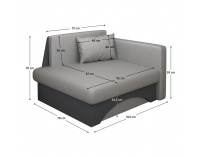 Rozkladacie kreslo s úložným priestorom Kuboš New P - sivá / tmavosivá