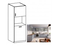 Kuchynská skrinka na vstavanú rúru Layla D60P - sivá matná / biela