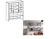 Kuchynská skrinka (nadstavba) Layla K120 - biela / sivá matná