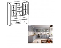 Kuchynská skrinka (nadstavba) Layla K120 - biela / sivá matná