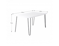 Jedálenský stôl Kurt - biely vysoký lesk / čierna