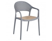 Záhradná stolička Ladis - sivá / béžová