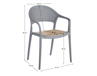 Záhradná stolička Ladis - sivá / béžová