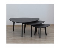 Konferenčný stolík (3 ks) Ladon - sivá / čierna