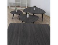 Konferenčný stolík (3 ks) Ladon - sivá / čierna