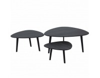 Konferenčný stolík (3 ks) Ladon - sivá / čierna