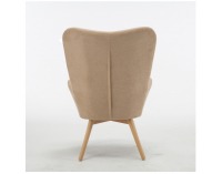 Kreslo s taburetkou Lager - béžová / buk