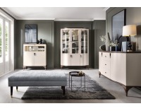 Rustikálna vitrína s osvetlením Lagos LA-W2 - kašmír Lagos / dub Lagos