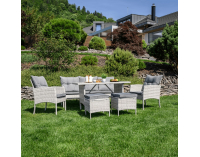 Záhradný nábytok z umelého ratanu Lalen - svetlosivá