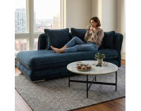 Leňoška s úložným priestorom Lamba P - modrá