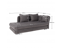 Leňoška s úložným priestorom Lamba P - sivá