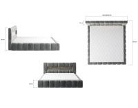 Čalúnená manželská posteľ s roštom Lamia DUP 140 - sivá