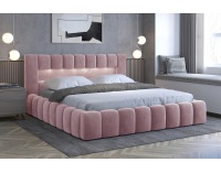 Čalúnená manželská posteľ s roštom Lamia KUP 140 - bordová