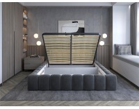 Čalúnená manželská posteľ s roštom Lamia KUP 140 - bordová