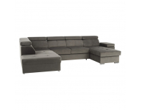 Rohová sedačka U s rozkladom a úložným priestorom Lamora U L - sivohnedá (taupe)