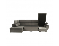 Rohová sedačka U s rozkladom a úložným priestorom Lamora U L - sivohnedá (taupe)