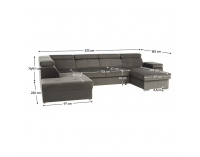Rohová sedačka U s rozkladom a úložným priestorom Lamora U L - sivohnedá (taupe)